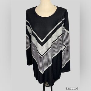 Soft and comfortable Black and Gray Women's Tunic 2XL